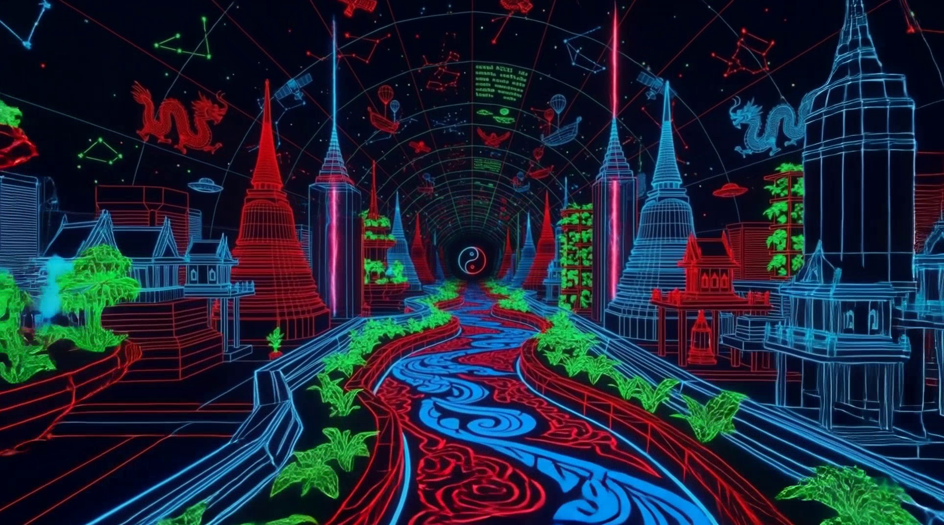 SINGULARITY ANAGLYPH CANVAS HOLOGRAM ART PIECE - Digital XR Spatial Work by UXRZONE on UXRZONE