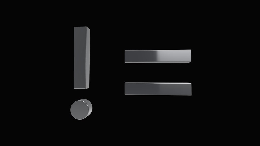 != Not Equal - Digital XR Spatial Work by UXRZONE on UXRZONE