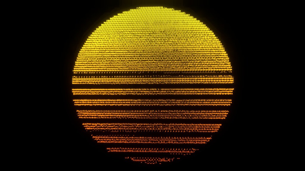 Ascii Retro Sun Uxrzone - Digital XR Spatial Work by UXRZONE on UXRZONE