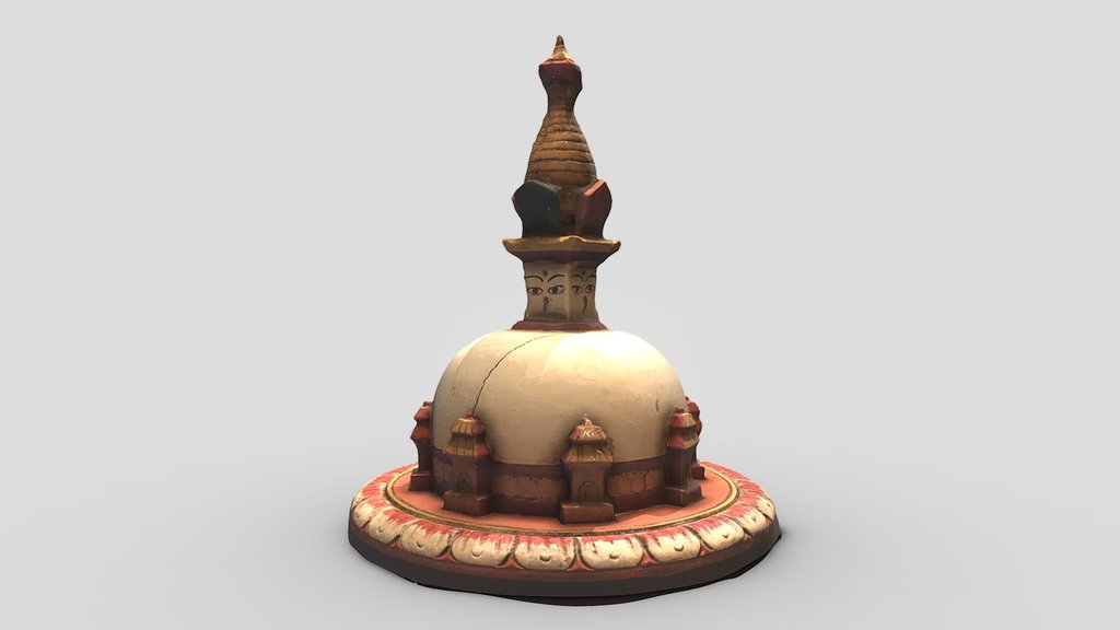 Wooden Stupa - Digital XR Spatial Work by UXRZONE on UXRZONE