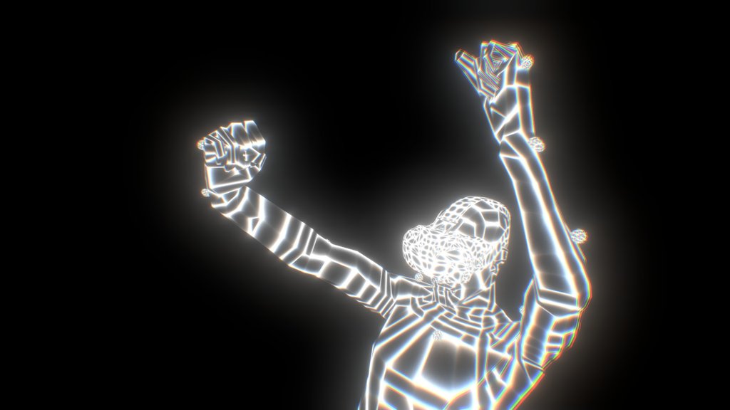 UXR vive man Cheering 1 - Digital XR Spatial Work by UXRZONE on UXRZONE