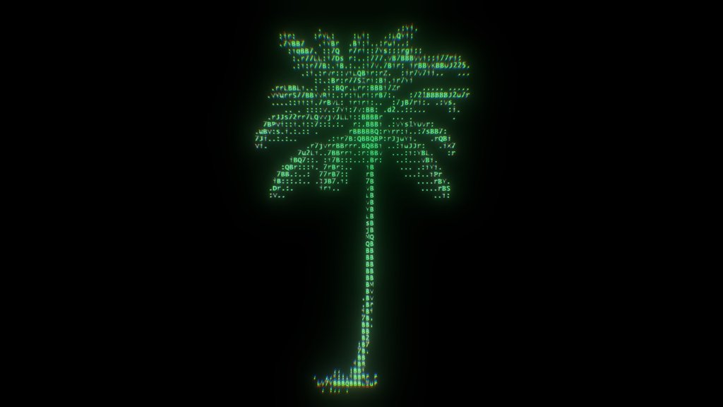 UXR ASCII Palm Tree - Digital XR Spatial Work by UXRZONE on UXRZONE